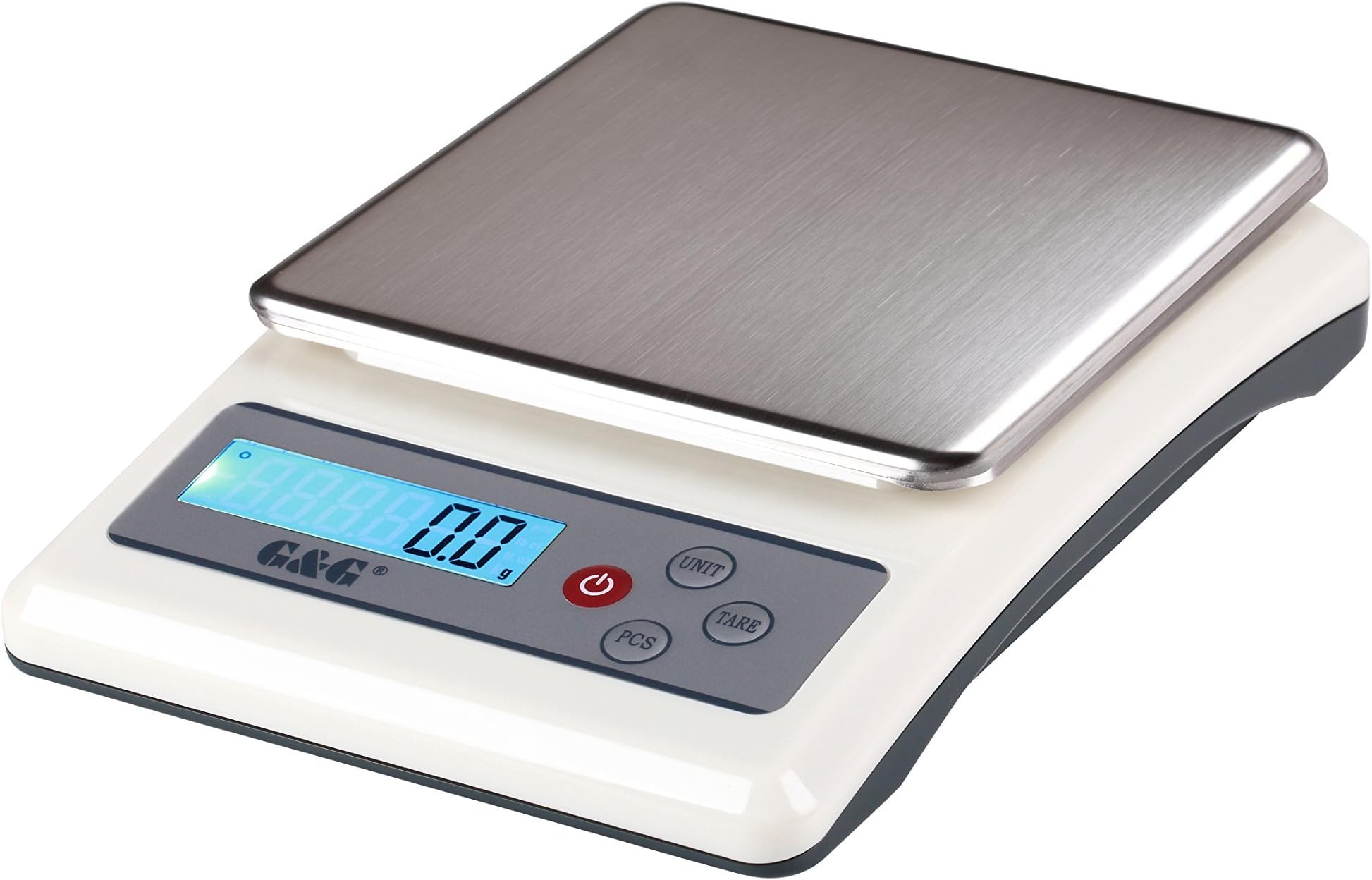 G and G precise kitchen scale KF6000A or KF3000A, 0.1 g - 6,000 g , cream white, KF3000A: 3000g / 0,1g