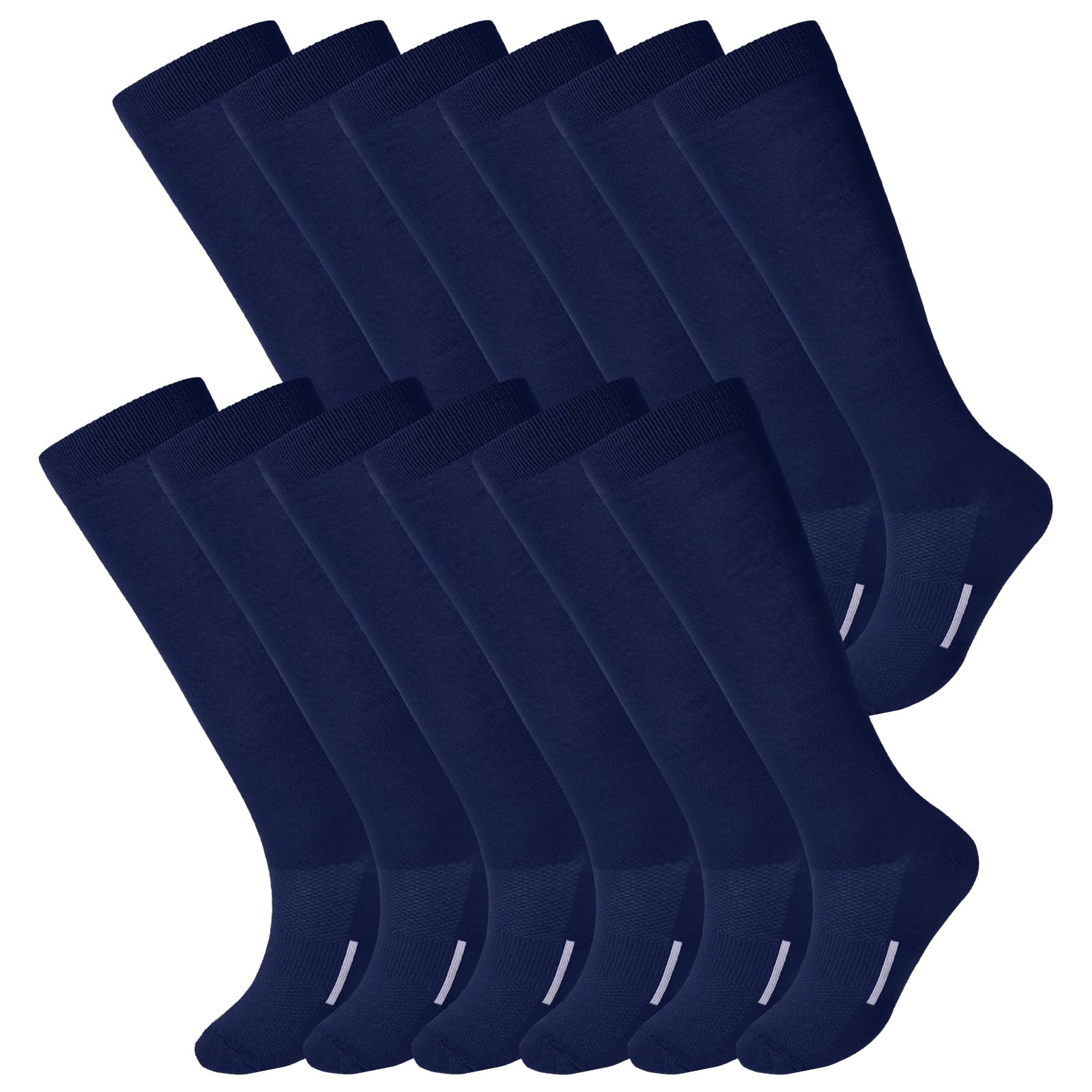 Photo 1 of Haysandy 12 Pairs Youth Socks Bulk Soccer Football Softball Baseball Socks for Athletic Girls Kids Youth Adults Team Sport(Navy Blue,M)