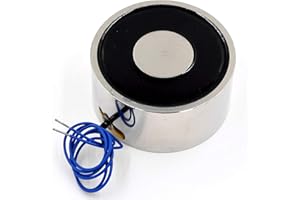 AKZYTUE DC 12V 1000N 220LB/100Kg Suction Holding sucker round electric Magnet Solenoid lifting cylinder Electromagnet 80 x 38mm