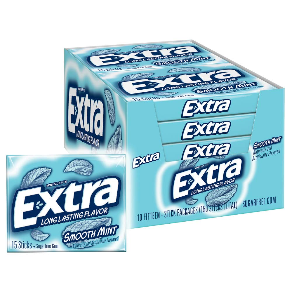 Extra Smooth Mint Sugarfree Gum 15 Count (Pack of 10) Buy Online in