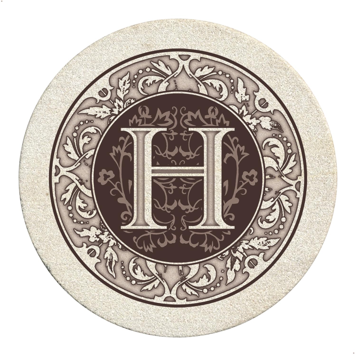 Thirstystone Drink Coaster Set, Monogrammed Letter H