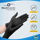 Farla Medical MediHands Disposable Nitrile Gloves Black 100 Count view 3