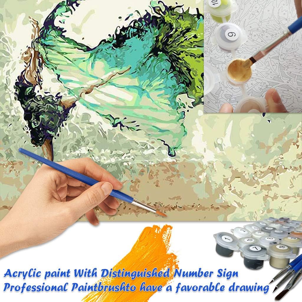 Aliaicat DIY Paint by Numbers, Canvas Oil Painting Kit for Kids & Adults, 16" W x 20" L Drawing Paintwork with Paintbrushes, Acrylic Pigment(Without Frame) (I, 40×50cm)