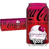 Coca-Cola Zero Sugar Cherry Float Soda Soft Drink Cans, 12 fl oz, 12 Pack | Creamy vanilla and cherry flavored cola