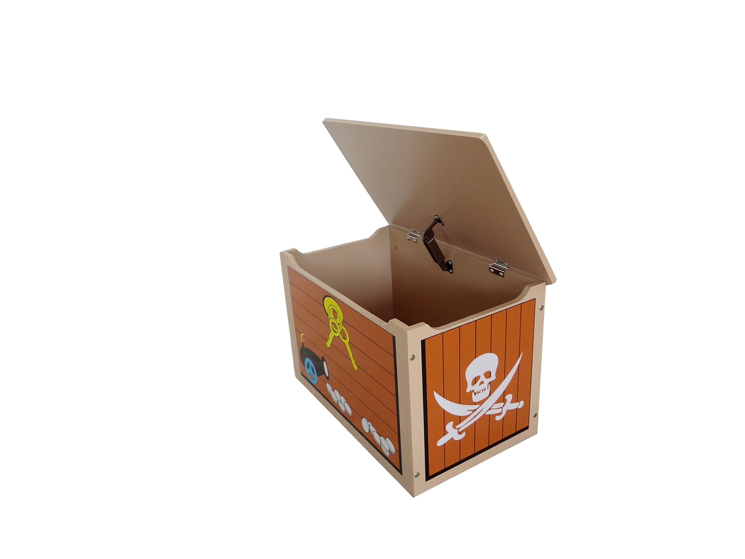 Bebe Style Children's Pirate Wooden Treasure Chest Toy Box NEW