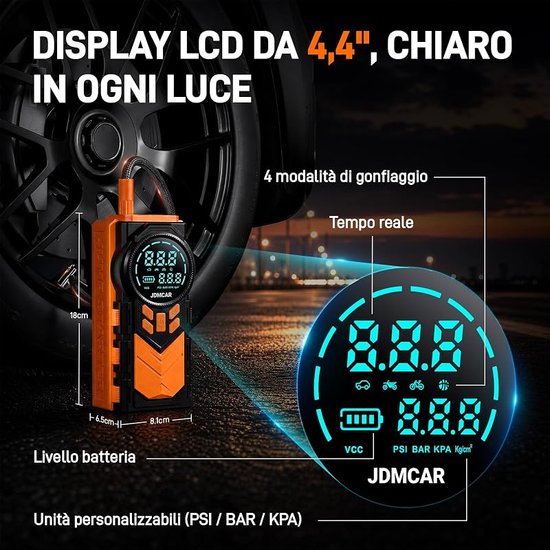 Arrancador de Baterias Coche Compresor -4 en 1 con Pantalla LCD — foto 4 de 8