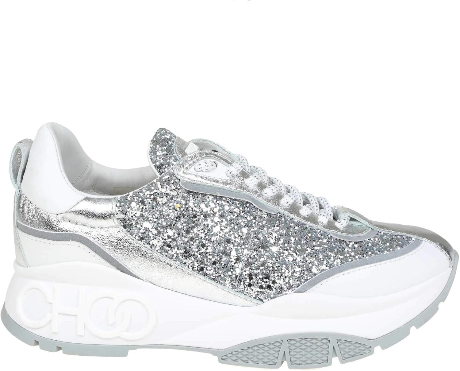 jimmy choo silver sneakers