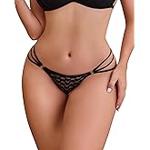 Hibluco Sexy Underwear for Women Lace Thongs Low Waist T- back Panties G-Strings Thongs