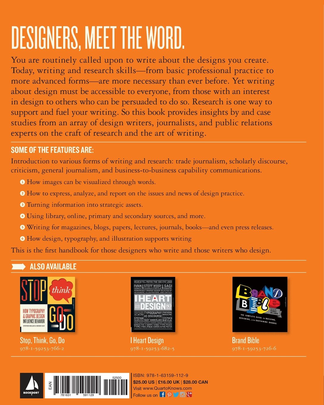 Writing and Research for Graphic Designers: A Designer's Manual to Strategic  Communication and Presentation: Steven Heller: 9781631591129: Amazon.com:  Books