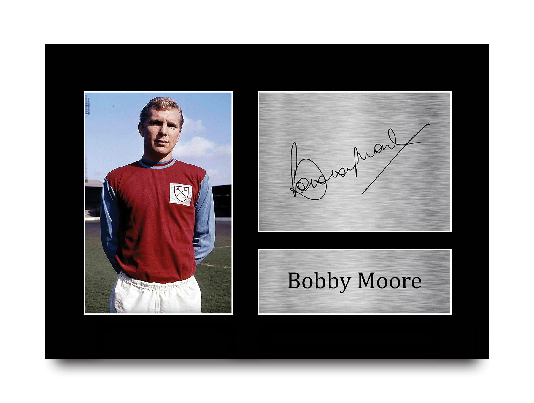 HWC Trading A4 Bobby Moore West Ham United The Hammers Gifts Printed Signed Autograph Picture for Fans and Supporters - A4