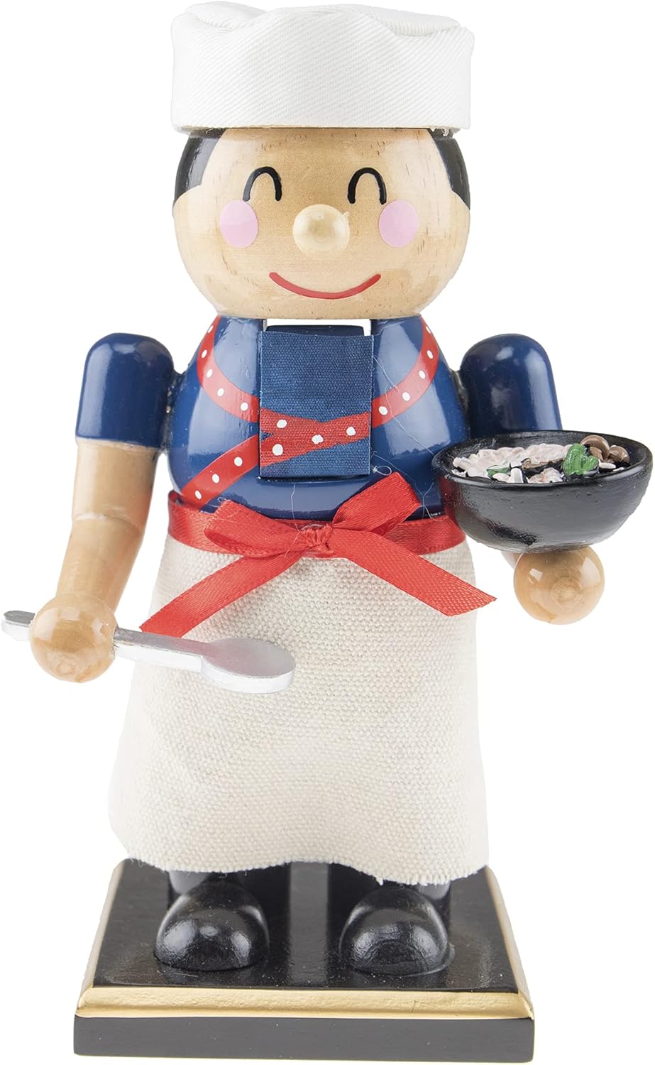 Nutcrackers - Clever Creations Chinese Chef 7 Inch Chubby Wooden Nutcracker, Festive Christmas Décor for Shelves and Tables