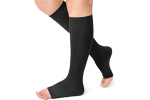 Beister Medical Compression Socks for Women & Men, Open Toe Knee High Calf, Firm 20-30 mmHg Graduated Support Hosiery for Var