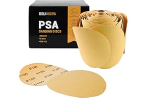 BELINOVA 100PCS 6 inch PSA Sanding Discs 180 Grit Self Adhesive Sticky-Back Sandpaper for DA Sander Aluminum Oxide DA Sanding Disc Roll Finishing Wood Metal Woodworking Sanding Disc Roll