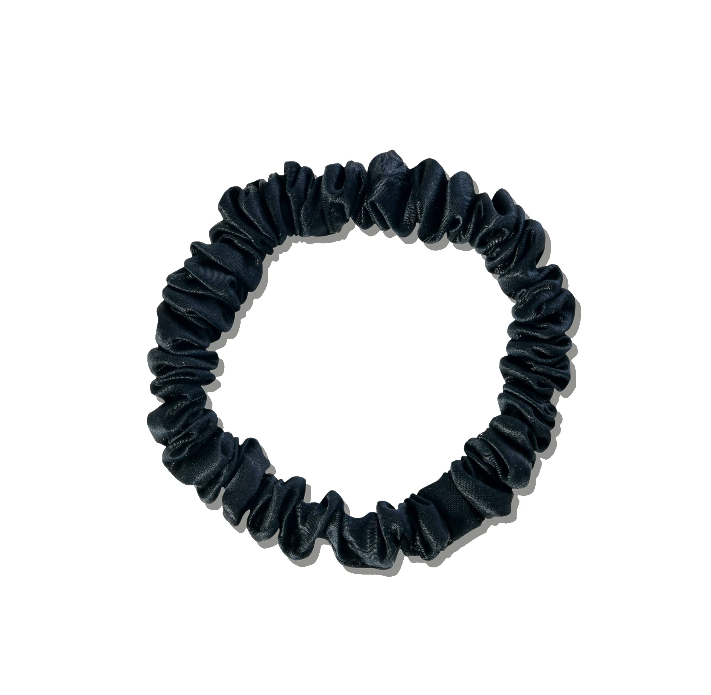 Sleepdown 100% Silk Scrunchies Soft and Comfortable for Womens & Girls - Set Of 6-1.2cm - 22 Momme - Multi (Black/Silver Grey/Champagne)