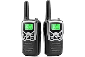 Walkie Talkies,MOICO Long Range Walkie Talkies for Adults Two-Way Radios with 22 Channels FRS VOX Scan LCD Display with LED Flashlight for Field, Survival Biking Hiking Camping 2 Pack (Silver A)