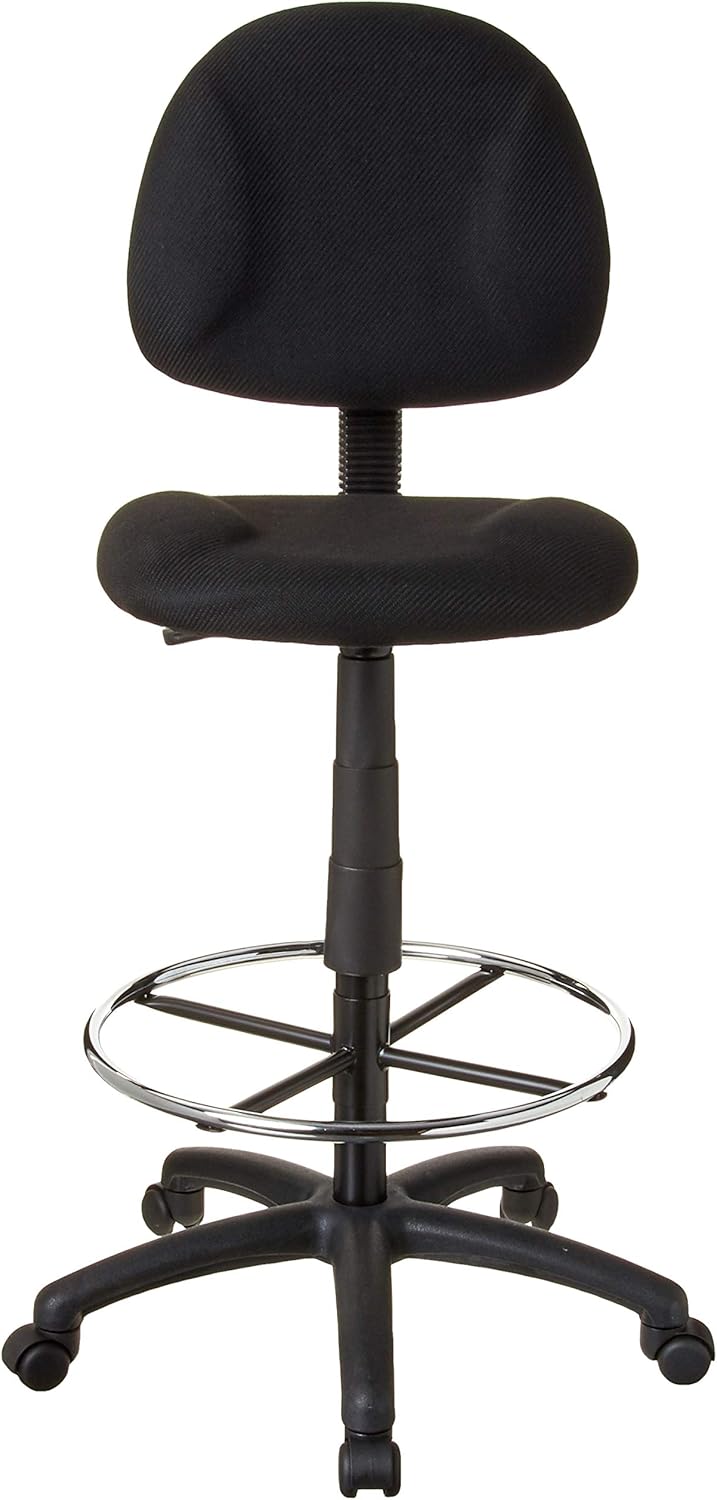 Boss Office Products Ergonomic Works Drafting Chair without Arms in Black: Furniture & Decor