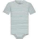 Landofgenie Men Short Sleeve Romper Pajama Bodysuit One Piece Rompers Stripe Onesie Leotard Top - Stripe Maker