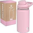 Chill Oasis Water Bottle | Fits Popular Flavor Cartridges | BPA Free, Leak Proof, Double-Walled Vacuum Insulated Stainless Steel, and Dishwasher Safe (Pink, 12oz)