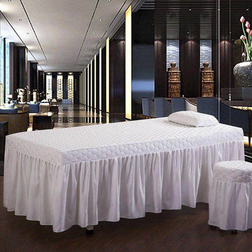 YXLJYH European style Solid color Beauty Bed cover Massage table sheet sets Single Bed skirt sheet Physiotherapy Bedspreads Therapy bed universal with hole -A 30x50cm(12x20inch)