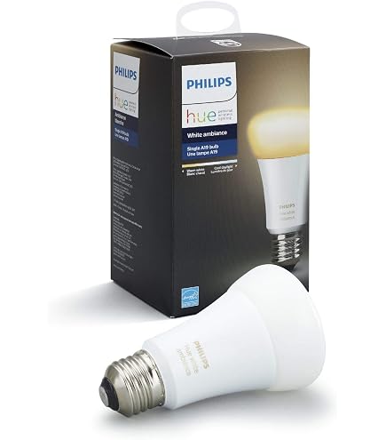 Philips Hue Lâmpada LED inteligente A19, ambiente branco, base E26