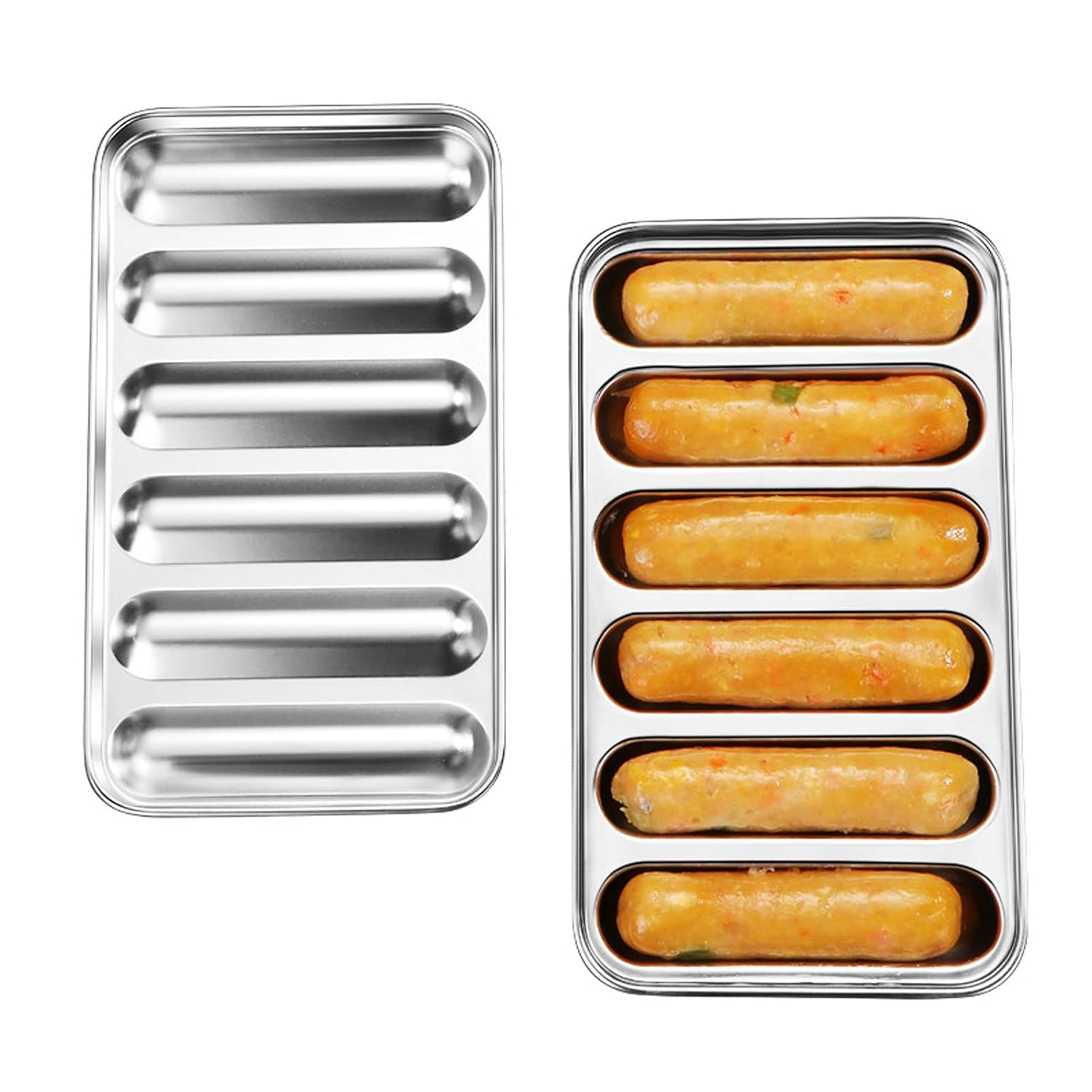 Buy Hot Dogs Baking Mold, 304 Stainless Steel Sausage Mold Easy to