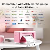 MUNBYN Bluetooth Label Printer 4x6 Thermal Desktop 941B Pink for Shipping view 3