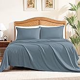 ClevaHome Sheet Set Queen Size, 4-Piece Bedding, Lightweight & Super Soft Easy Care Microfiber– Shrinkage & Fade Resistant Bedding Set with 14'' Deep Pockets (Slate Blue)