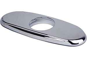 Builders Shoppe 2420CP Bathroom Vessel Vanity Sink Faucet 4" Hole Cover Deck Plate Escutcheon Chrome Finish