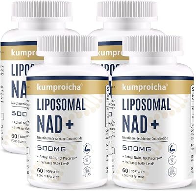 Kumproicha Liposomal NAD+ 500mg with TMG 250mg Softgels 60 count (Pack of 4)