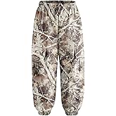 VIPWOLF Boy's Camo Joggers Elastic Waist Baggy Cargo Pants Flap Pockets Casual Pants