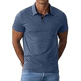 Sailwind Men's Cotton Polo Shirts Short Sleeve Casual Summer Shirts Classic Collared Golf Shirt with Pocket