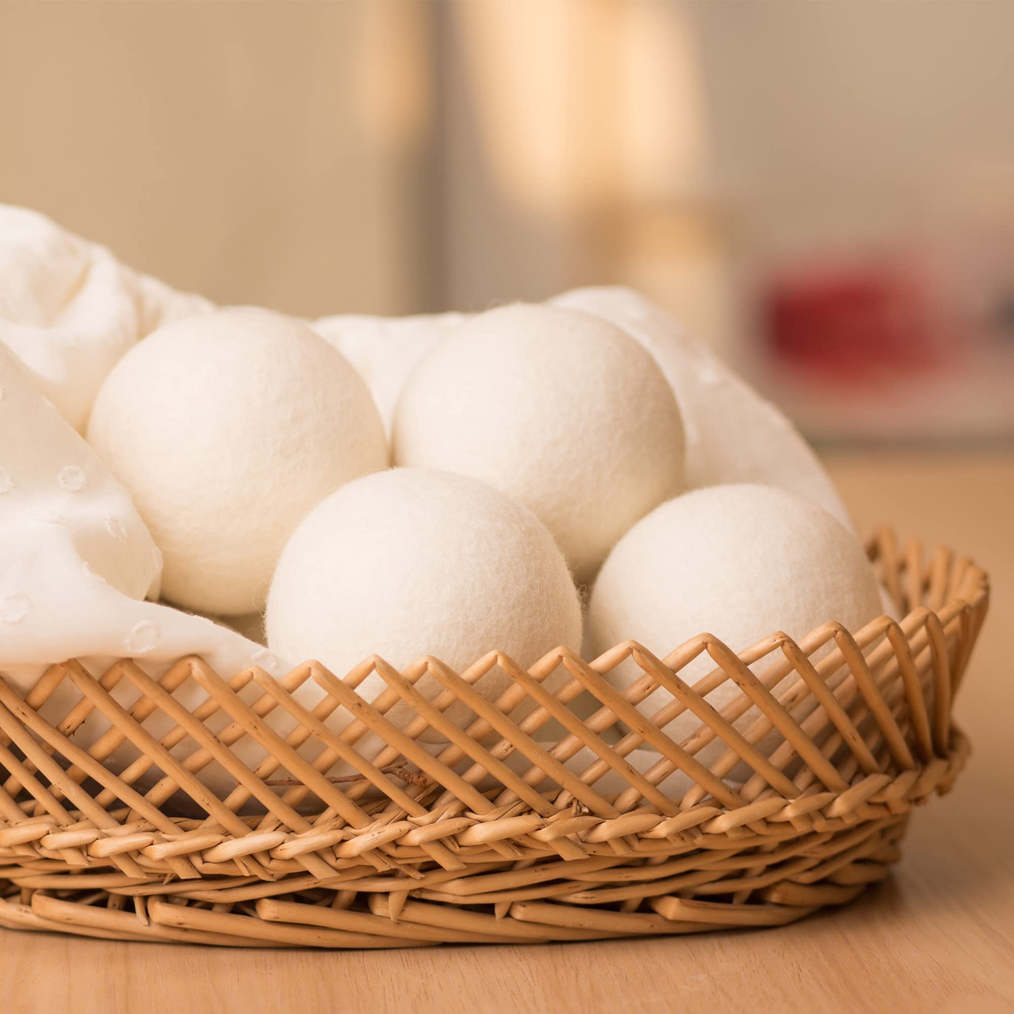 BABL LIFE Wool Dryer Balls-Pack of 6,Premium Reusable New Zealand Natural Fabric Softener,Saves Drying Time, Handmade-Upgraded Version(Made of The Latest Shearing)-2.6 Inch