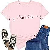 Rwabing Valentines Day Shirt for Women Valentines Love Heart T-Shirts Romantic Love Tee Tops