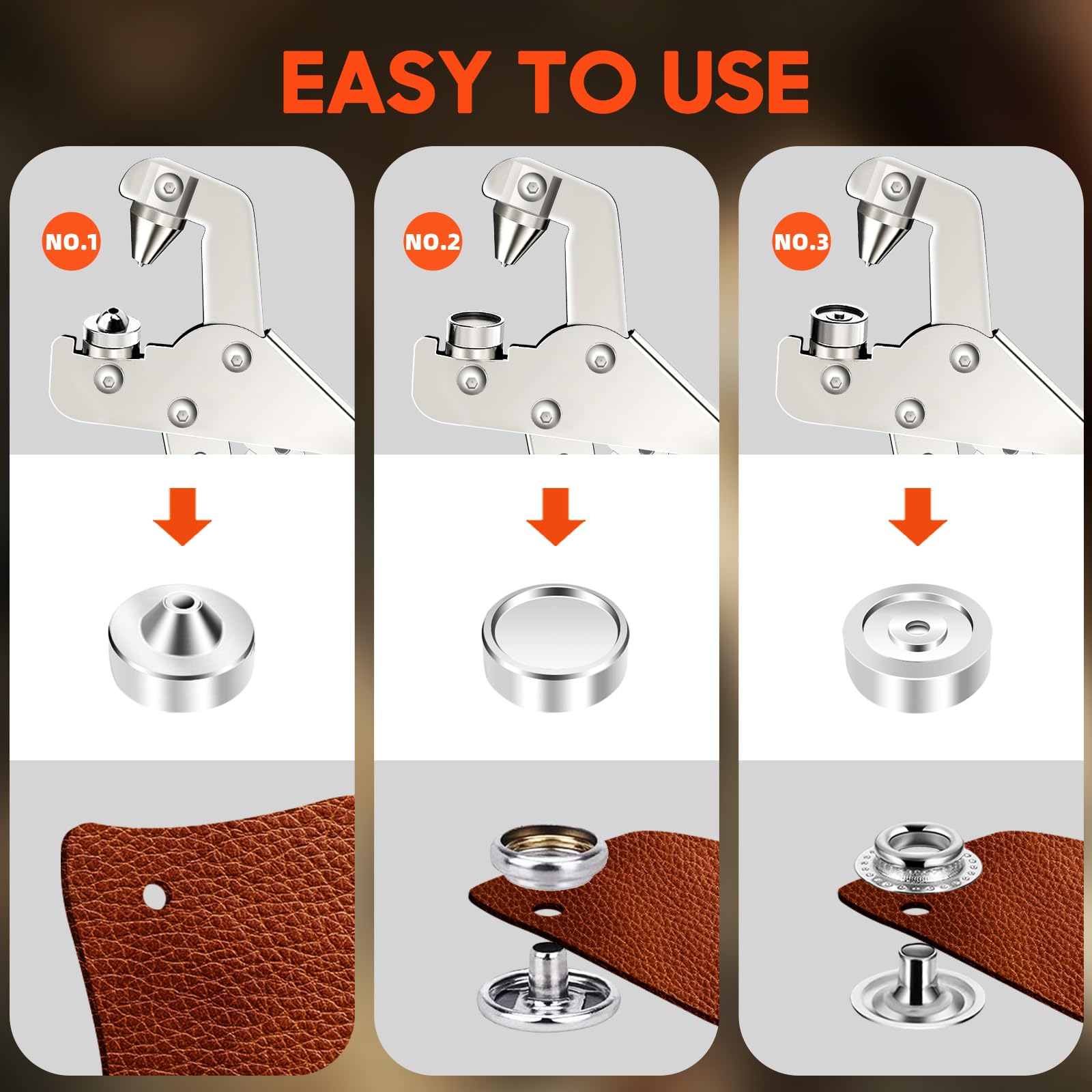 Snap Fastener Tool, Snap Kit with Tool, Canvas Snap Tool with 220 pcs Boat Cover Snaps, Repair and Replace Snaps DIY Leather, Sewing, Tarps, Fabric