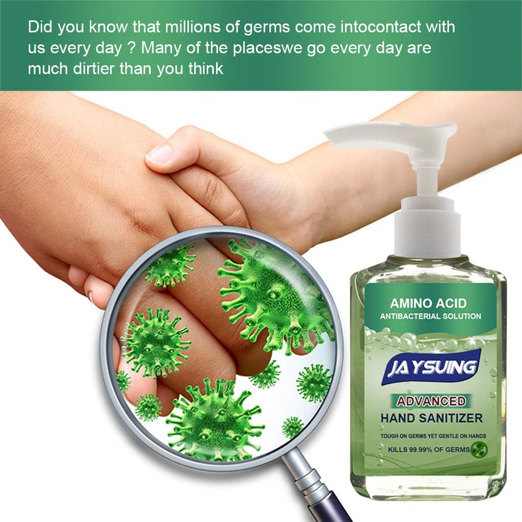 Rinse-Free Antibacterial Hand Washing Gel, Non-Rinse Hand Sanitizer Gel, Long Lasting Bacteriostatic Instant Hand Refreshing Gel Quick Drying Portable 59ml with Pump