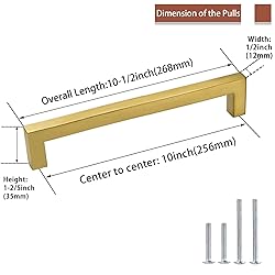 goldenwarm Gold Drawer Handles Square Cabinet Pulls
