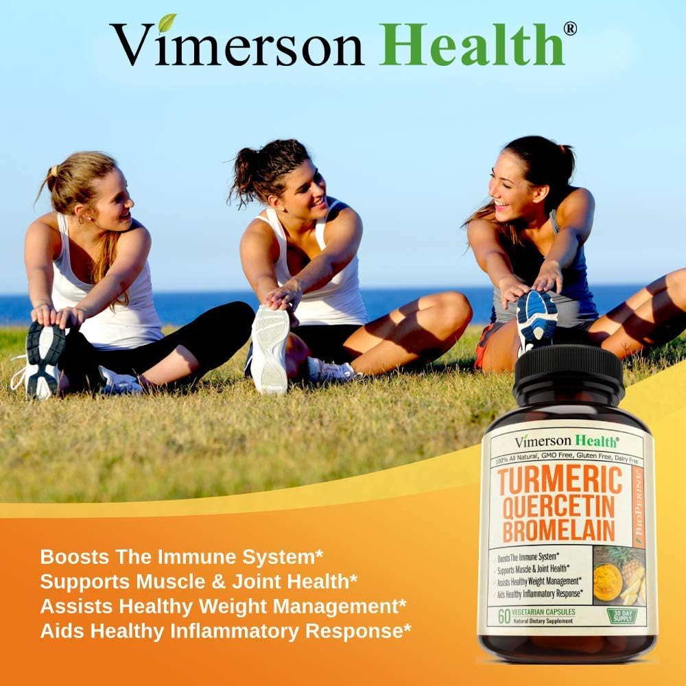 Turmeric Curcumin Bromelain Quercetin and Bioperine. Occasional Joint Pain Relief Supplement. Antioxidant Properties for Immune, Heart and Digestive Health. Supports Healthy Inflammatory Response.: Health & Personal Care