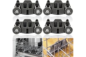 PEATOVIE Dishwasher Wheels Lower Rack Upgraded Compatible for Whirlpool/Kenmore/Maytag/Kitchenaid. Replace Dishwasher Rack Wheels Parts of W10195416,W10579095A,PS11722152,W10195420,W10311123B,AP5983730(4PACK)