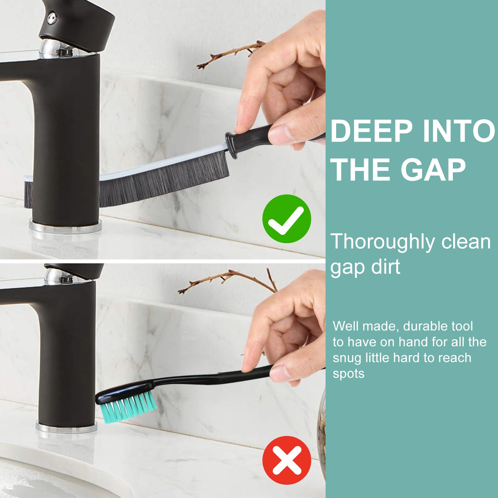 Crevice Cleaning Brush, Multifunctional Hard-Bristled Gap Scrub Brush, 2025 New Multifunctional Gap Cleaning Brush Tool, Dead Corners Brushes for Bathroom Kitchen Tiles Window Door Slots, 3pcs