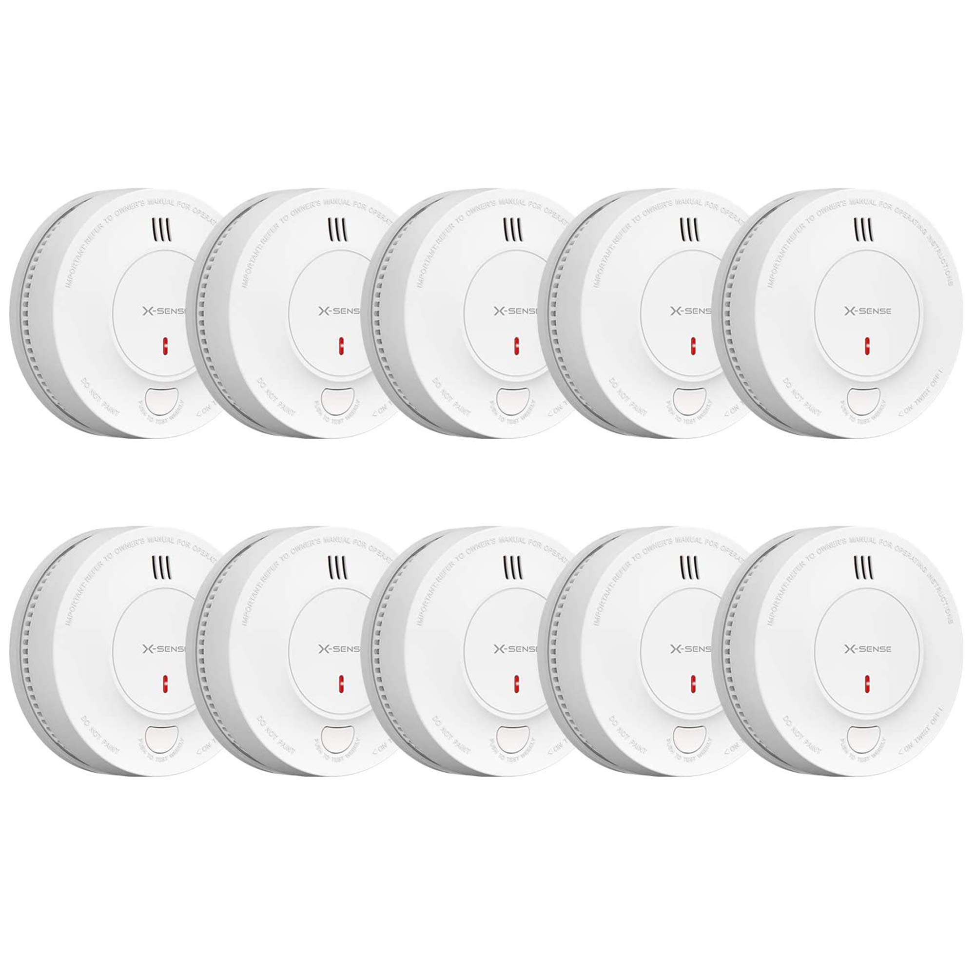 X-Sense Alarm, 10-Year Battery Fire Alarm Smoke Detector with LED ...