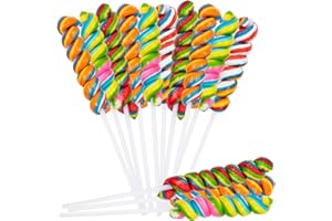 IMAGINE SPLASH Rainbow Twisty Pops, 40 Pack | Individually Wrapped Swirl Lollipops | Bulk Candy for Birthday Party Favors, Candy Buffets, Pinata Filler & Carnival Prizes