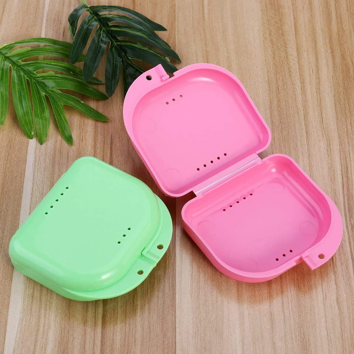 5pcs Retainer Case Mouth Guard Case Orthodontic Dental Retainer Box Denture Storage Container with Vent Holes - Image 3