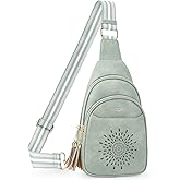 APHISON Small Sling Bag Cell Phone Purse Vegan Leather Fanny Crossbody Bag for Women Trendy Chest Backpack Adjustable Strap | Small, Vegan Leather, Fanny, Trendy, Adjustable Strap