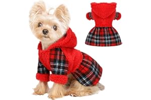 SHIFENMEI Dog Hoodie Dog Sweater Puppy Clothes for Small Dogs Boy Girl Pet Hoodies for Dogs Cold Weather Doggie Coats Fall Doggy Sweatshirt for Chihuahua Yorkie Cat Sweater Costumes, Red, M