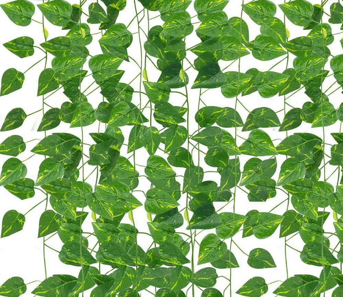 Yodosun 12 Strands 84 Feet Fake Ivy Hanging Plants Artificial Vines Leaves Greenery Garlands for Wedding Party Home Kitchen Garden Wall Swing Outdoor Decoration (B)