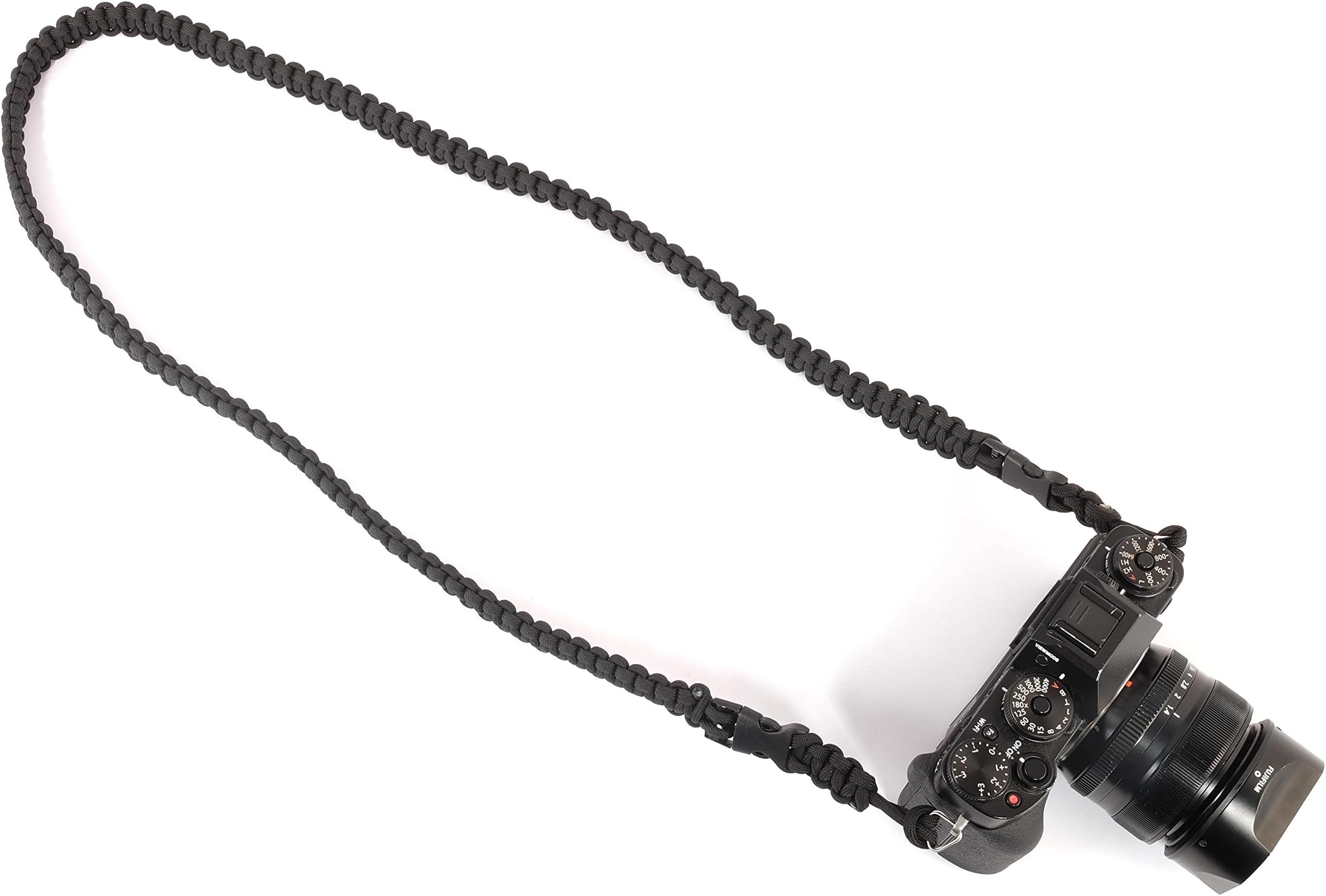 Shore Supply Camera Strap Shoulder Neck Slide Strap, Black Braided 550 paracord, Quick Release, Universal for all DSLR digital camera, binocular, camcorder