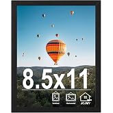 JCJMY 8.5x11 Picture Frame for Wall or Tabletop Display, Black | 8.5 x 11 Certificate Photo Frame with Shatter-Resistant Plexiglass, Sturdy Classic 8.5 by 11 Frame