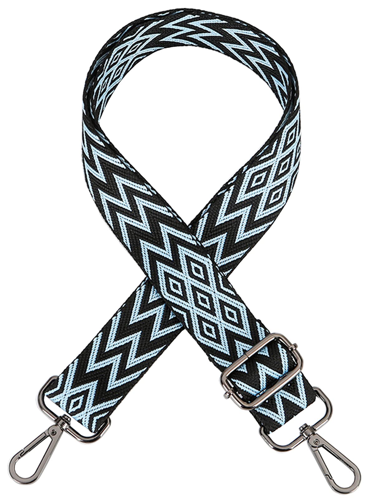 ZYLDK Adjustable Shoulder/Crossbody Bag Strap Replacement - Blue Nylon Strap for Handbags, Shoulder Bags, Crossbody Bags - 80cm - 140cm (Length), 3.8cm (Width) - Compatible with Passenger Car