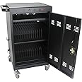 TIOPLY Laptop Charging Cart, 36 Device Tablet Storage Carts for iPad Up to 16.3-inch Screen Size, Mobile Charging Station for Classroom, with Cord Organizer,Black