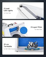 CO-Z Airbrush Spray Booth with Lighting, 19cm Turntable, 1.7m Hose, 25W view 5